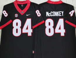 Georgia Bulldogs #84 Ladd McConkey Black Vapor Untouchable Authentic Stitched NCAA Jersey