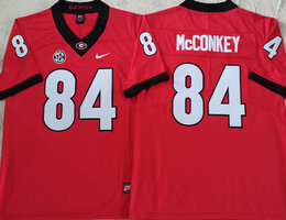 Georgia Bulldogs #84 Ladd McConkey Red Vapor Untouchable Authentic Stitched NCAA Jersey