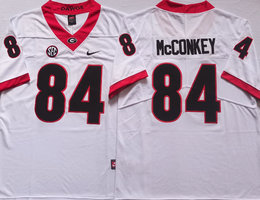 Georgia Bulldogs #84 Ladd McConkey White Vapor Untouchable Authentic Stitched NCAA Jersey