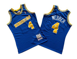 Golden State Warriors #4 Chris Webber Blue 93-94 Hardwood Classics Authentic Stitched NBA jerseys