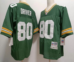 Green Bay Packers #80 Donald Driver Green Throwback Authentic Stitched NFL Jersey
