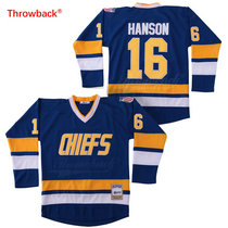 Hanson Brothers #16 Jack Hanson Blue Throwback Stitched Hockey Jersey