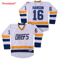 Hanson Brothers #16 Jack Hanson White Throwback Stitched Hockey Jersey