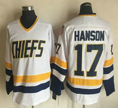 Hanson Brothers #17 Steve Hanson White Movie Stitched NHL Jersey