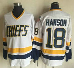 Hanson Brothers #18 Jeff Hanson White Movie Stitched NHL Jersey