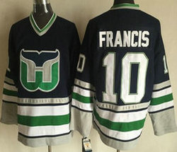 Hartford Whalers #10 Ron Francis Throwback Black Authentic Stitched NHL jersey