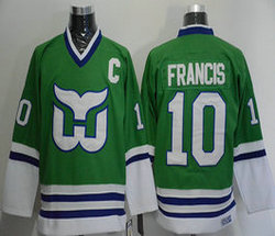 Hartford Whalers #10 Ron Francis Throwback Green Authentic Stitched NHL jersey