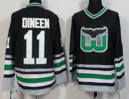 Hartford Whalers #11 Kevin Dineen Throwback Black Authentic Stitched NHL jersey