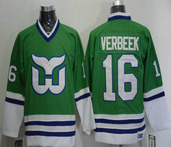 Hartford Whalers #16 Patrick Verbeek Throwback Green Authentic Stitched NHL jersey