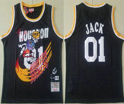 Houston Rockets #01 Jack Black Game Travis Scott Mitchell Ness Bleacher Report Authentic Stitched NBA Jersey