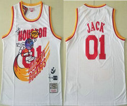 Houston Rockets #01 Jack Game White Travis Scott Mitchell Ness Bleacher Report Authentic Stitched NBA Jersey