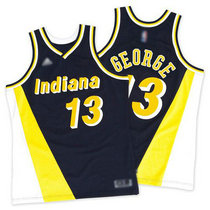 Indiana Pacers #13 Paul George Navy Gold Mitchell and Ness Throwback NBA Jersey