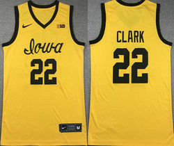 Iowa Hawkeyes #22 Caitlin Clark Full Gold Authentic stitched Basketball jersey