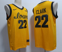 Iowa Hawkeyes #22 Caitlin Clark Gold Authentic stitched Basketball jersey