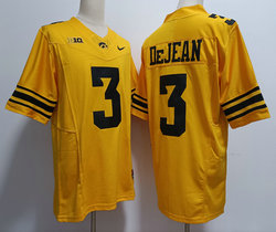 Iowa Hawkeyes #3 Cooper DeJean Gold Authentic stitched Football jersey
