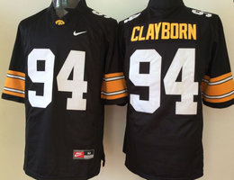 Iowa Hawkeyes #94 Adrian Clayborn Black Authentic Stitched NCAA Jersey