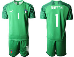 Italy #1 BUFFON Green 2022 World Cup National Soccer Jersey