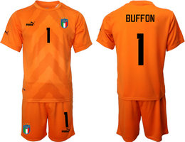 Italy #1 BUFFON Orange Red 2022 World Cup National Soccer Jerseys