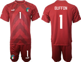 Italy #1 BUFFON Red 2022 World Cup National Soccer Jersey