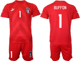 Italy #1 BUFFON Red 2022 World Cup National Soccer Jerseys
