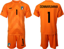 Italy #1 DDNNARUMMA Orange Red 2022 World Cup National Soccer Jerseys