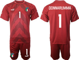 Italy #1 DDNNARUMMA Red 2022 World Cup National Soccer Jersey