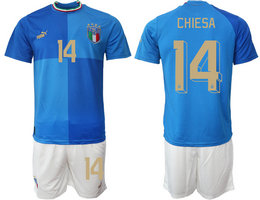 Italy #14 CHIESA Home 2022 World Cup National Soccer Jersey