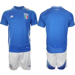 Italy 2024-25 Blank Home Soccer Jersey