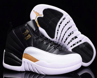 Jordan 12(XII) Authentic basketball shoes Black White 41~47 160728