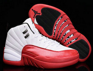 Jordan 12(XII) Authentic basketball shoes White Red 41~47 160728