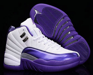 Jordan 12(XII) Authentic basketball shoes White purple 41~47 160728
