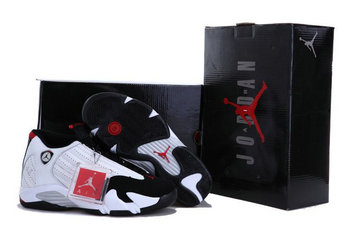 Jordan 14(XIV) Retro White-Black Varsity authentic Air shoes 41-47