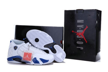 Jordan 14(XIV) Retro White Blue authentic Air shoes 41-47