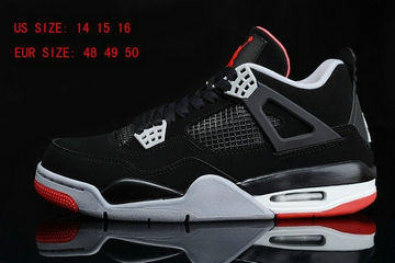 Jordan 4(IV) Air Black Basketball shoes Big size 14.15.16