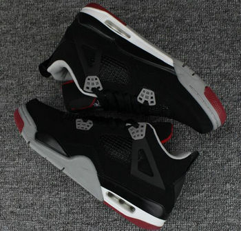Jordan 4(IV) Air Retro Bred Red Black Basketball shoes size 40-47