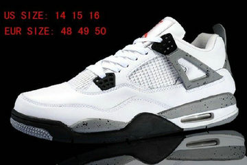 Jordan 4(IV) Air White Basketball shoes 1 Big size 14.15.16