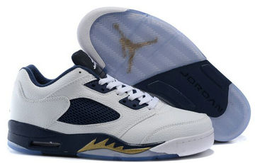 Jordan 5(V) Air Low White Blue Basketball shoes size 41-47