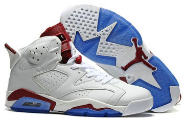 Jordan 6(VI) Air White Blue Red Basketball shoes size 41-47