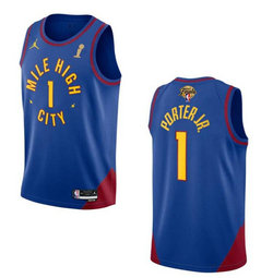 Jordan Denver Nuggets #1 Michael Porter 2023 Blue 2023 Finals Champions Authentic Stitched NBA Jersey