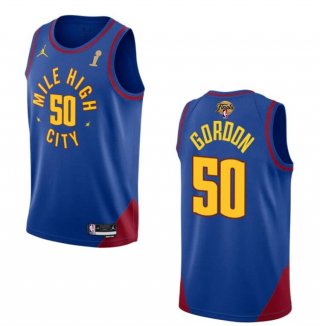 Jordan Denver Nuggets #50 Aaron Gordon 2023 Blue 2023 Finals Champions Authentic Stitched NBA Jersey
