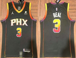 Jordan Phoenix Suns #3 Bradley Beal Black With Advertising Authentic Stitched NBA jersey