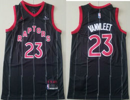 Jordan Toronto Raptors #23 Fred VanVleet 2021 Black With Advertising patch Authentic Stitched NBA jersey