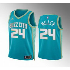 Jordon Charlotte Hornets #24 Brandon Miller Teal 2024 City Stitched NBA Jersey