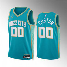 Jordon Charlotte Hornets Custom Teal 2024 City Stitched NBA Jersey