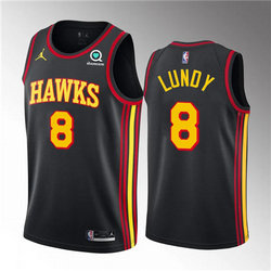 Jordon Nike Atlanta Hawks #8 Seth Lundy Black Authentic Stitched NBA jersey