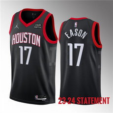 Jordon Nike Houston Rockets #17 Tari Eason Black 2023 Statement Edition Stitched Basketball Jersey