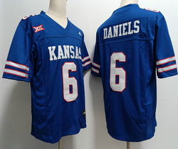 Kansas Jayhawks #6 Jalon Daniels Blue 2023 College Football Jersey