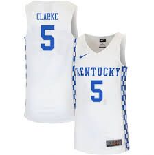 Kentucky Wildcats #5 Terrance Clarke White jersey