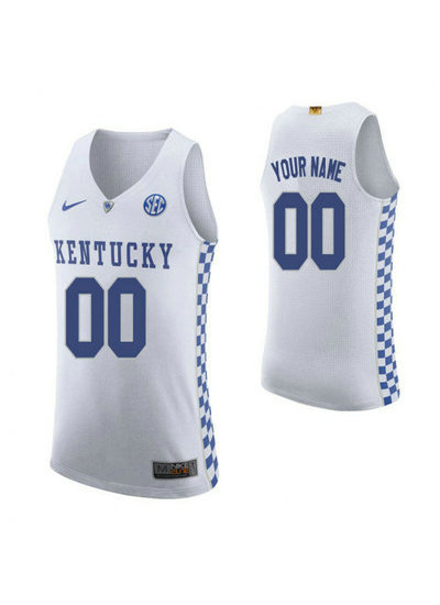 Kentucky Wildcats Custom White College Basketball jersey