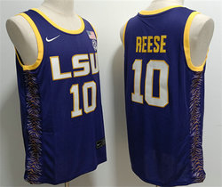 LSU Tigers #10 Angel Reese Purple Stitched Jersey